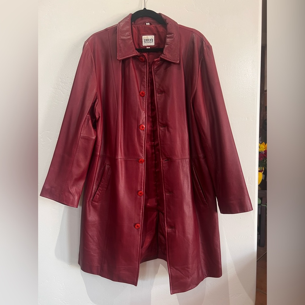 Vintage 90’s Chico’s Leather Coat